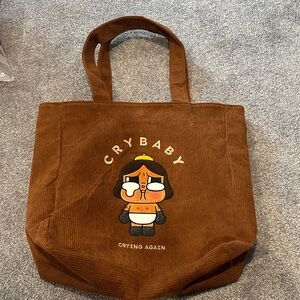 Cry Baby Brown Corduroy Tote Bag
